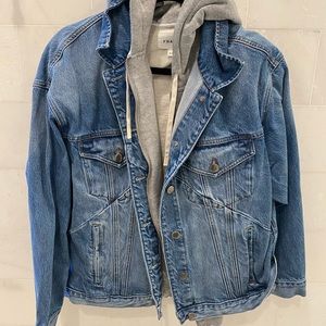 FRAME Denim Jacket with Grey Hoodie lining